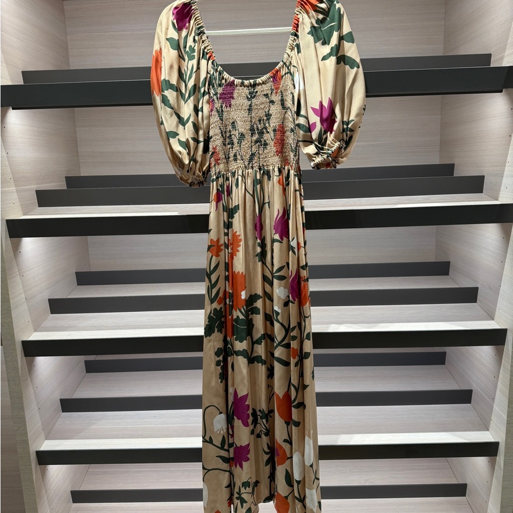 La ligne Floral Puff Sleeve Maxi Dress